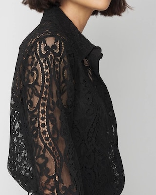 Long Sleeve Lace Shirt | White House Black Market